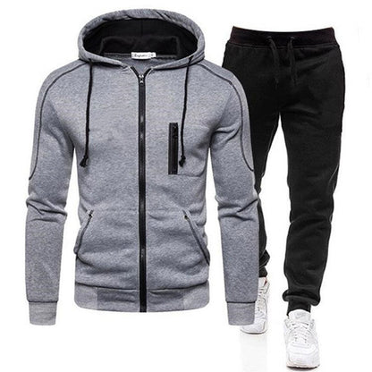 Herren Sport-Outfit Kombi Reißverschluss Taschen Modern