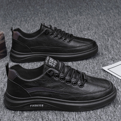Damen Sneaker Leder Schwarz Komfortabel Laufsohle