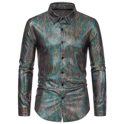 Herren Hemd Modern Elegant mit Glanzstoff