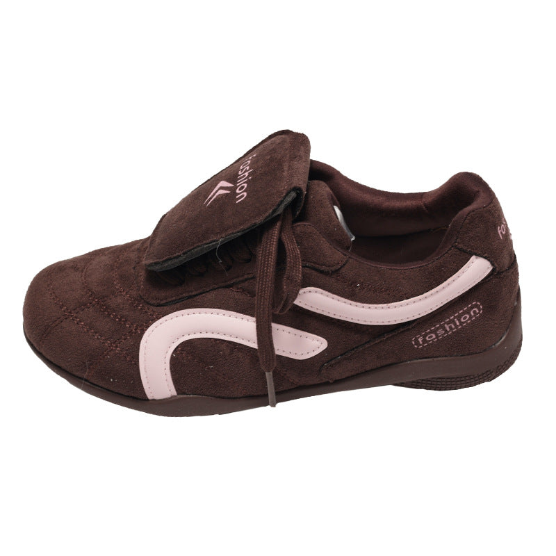 Damen Sneaker Sportlich mit Klettverschluss Wildleder Optik