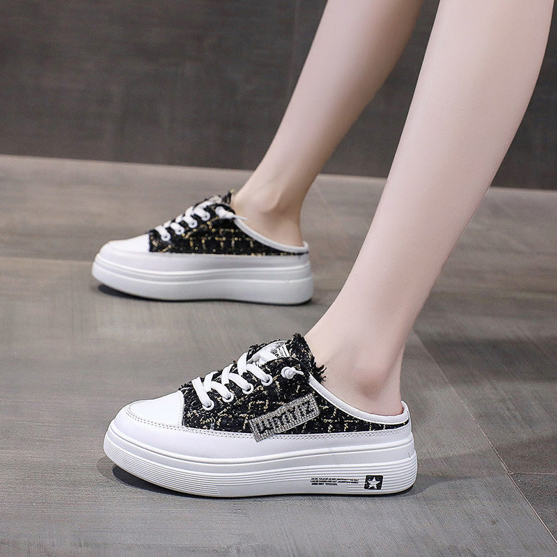 Damen Plateausneaker Elegante Textiloberfläche Höhe Schuhe