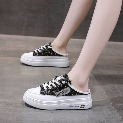 Damen Plateausneaker Elegante Textiloberfläche Höhe Schuhe