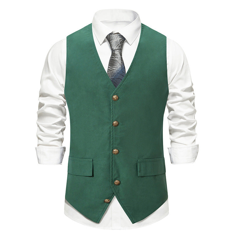 Herren Weste Knopf-Design 2-Taschen Elegant Berlin