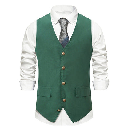 Herren Weste Knopf-Design 2-Taschen Elegant Berlin
