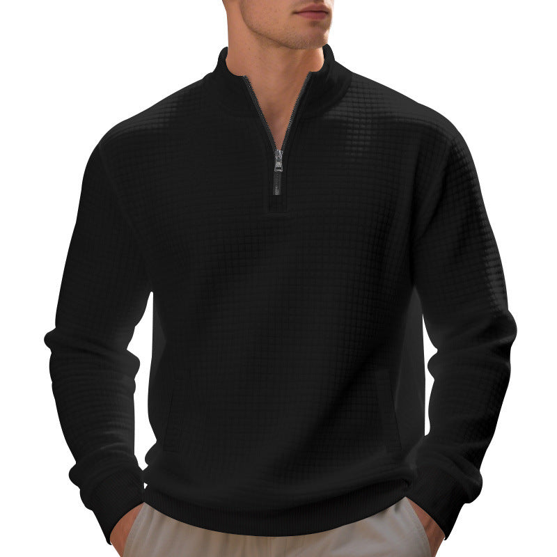 Sportlicher Herren Pullover Reißverschluss Strukturiert