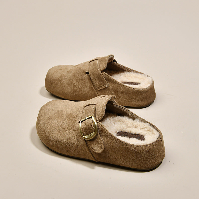 Damen Clogs Bequem Kuschelig Schnallenverschluss Modern - BerlinGlamour