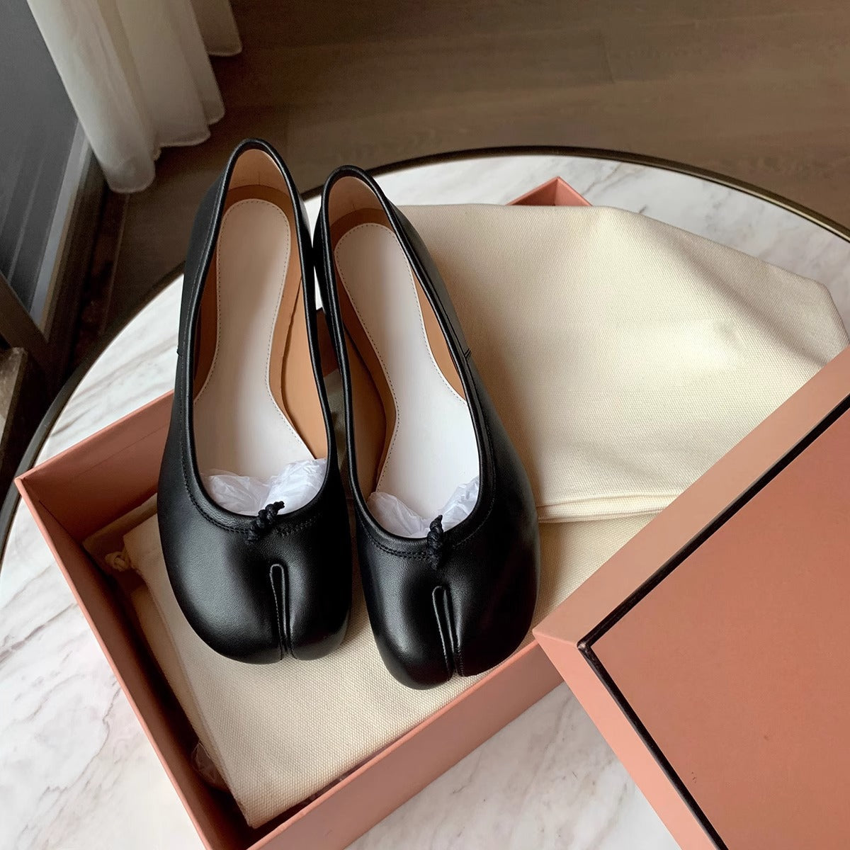 Damen Ballerinas Glänzend Schleife Damen Schuhe Modern