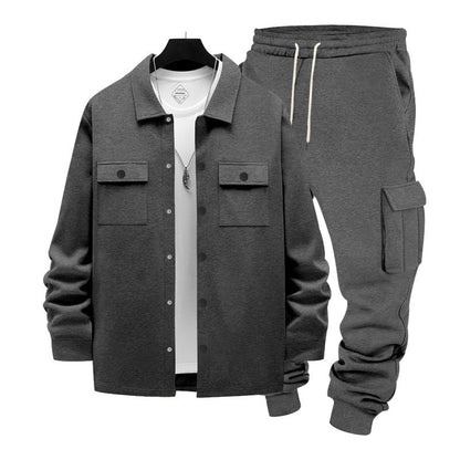 Herren Jogginganzug Lässig Overshirt Set Sportlich