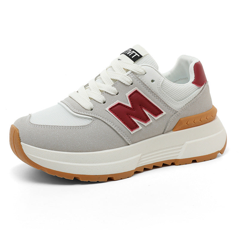 Damen Sneaker Bequem Laufsohle Dick Mode