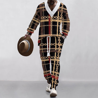 Herren Sommeroutfit mit Palmen Motiv Jogginghose Atmungsaktiv