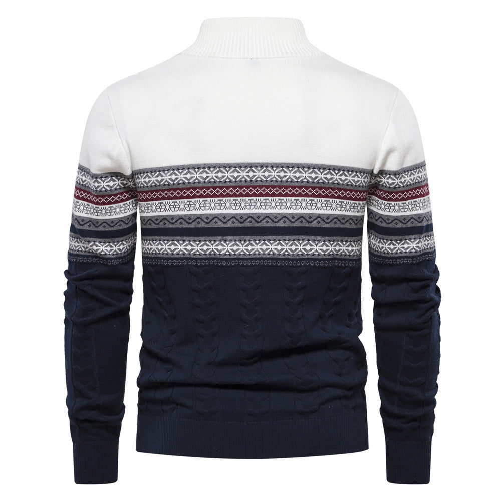 Herren Pullover Modern Zipper Farbenfroh Trendy