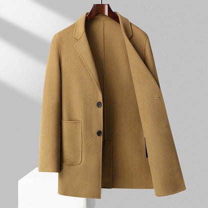 Herren Wollmantel Eleganter Wintermantel mit Taschen