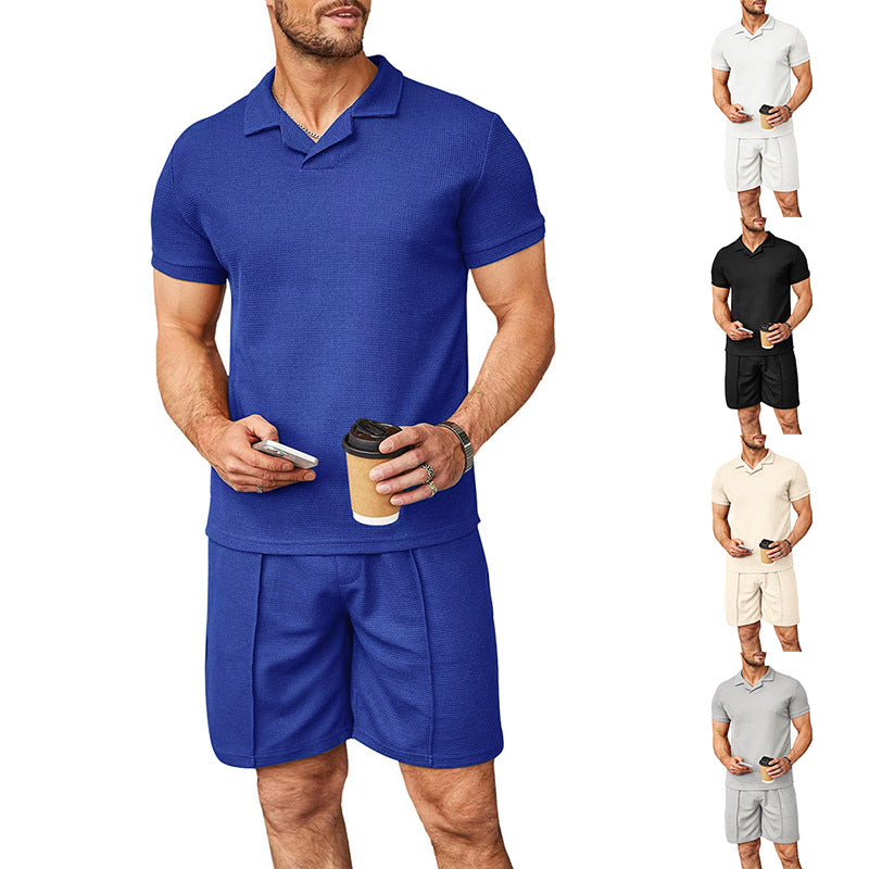 Herren Sportset Kurzarm Kontrastkragen Modern - BerlinGlamour