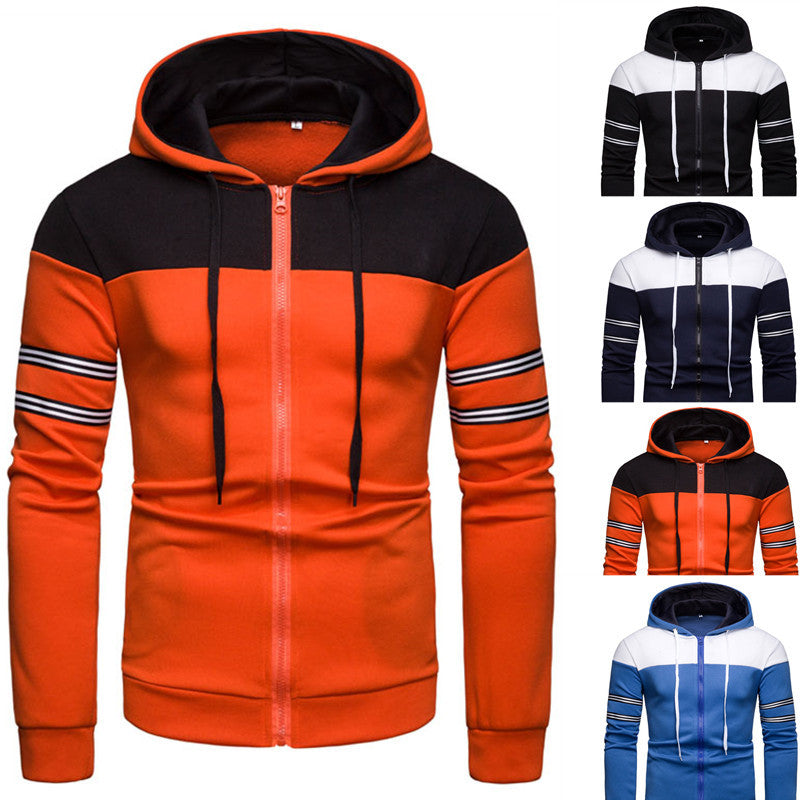 Herren Kapuzenpullover Sportlich Kontrastfarben Modern - BerlinGlamour
