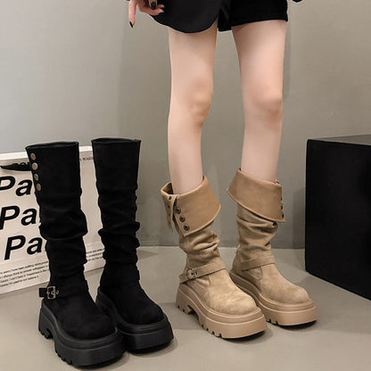 Damen Stiefel Rutschfest Elegant Schnürsenkel Mode
