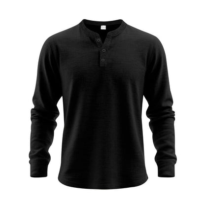Herren Langarm-Shirt aus Weichem Waffelstoff Modern