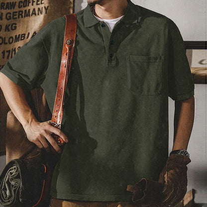 Herren Polohemd Kurzarm Klassisch Mit Brusttasche