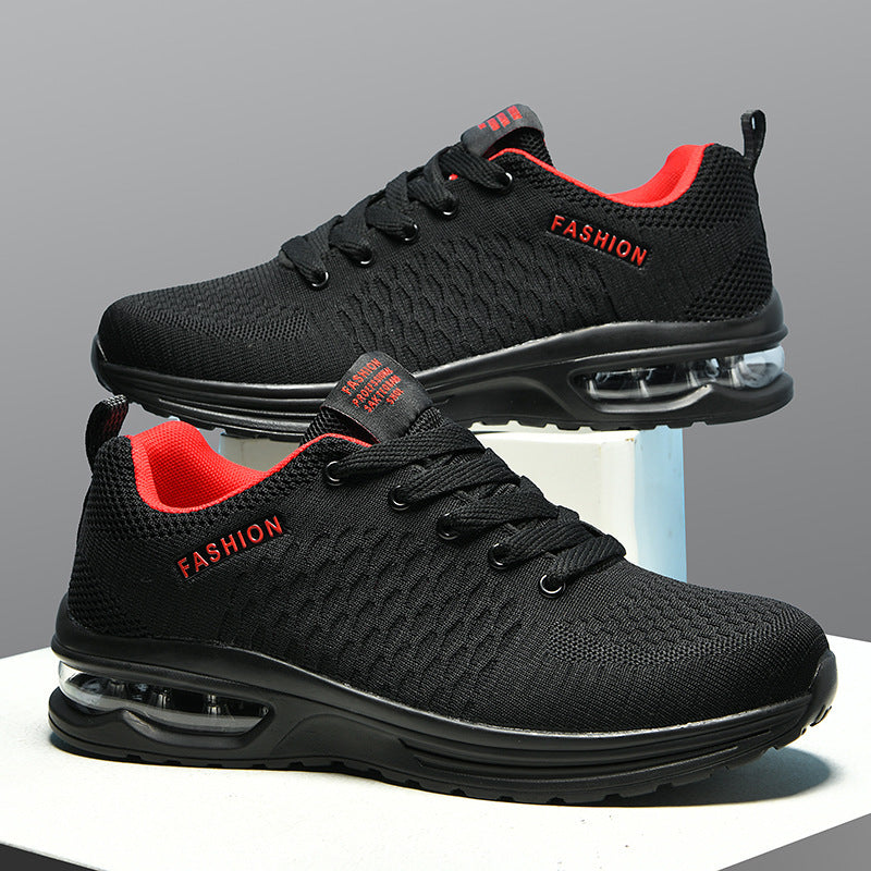 Damen Sneaker atmungsaktiv bequem Laufsohle Schwarz