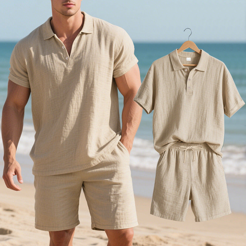 Herren Sommeroutfit Kurzarm Polo Shorts Modern
