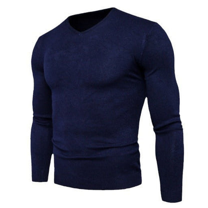 Herren Pullover Feinripp V-Ausschnitt Baumwolle Qualität