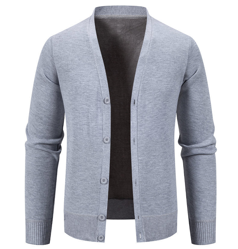 Herren Strickjacke Kuschelig V-Ausschnitt Knopfleiste