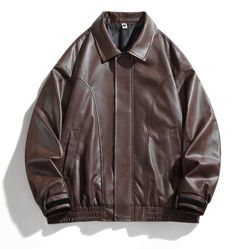 Herren Lederjacke Oversized Elegant Schwarz - BerlinGlamour