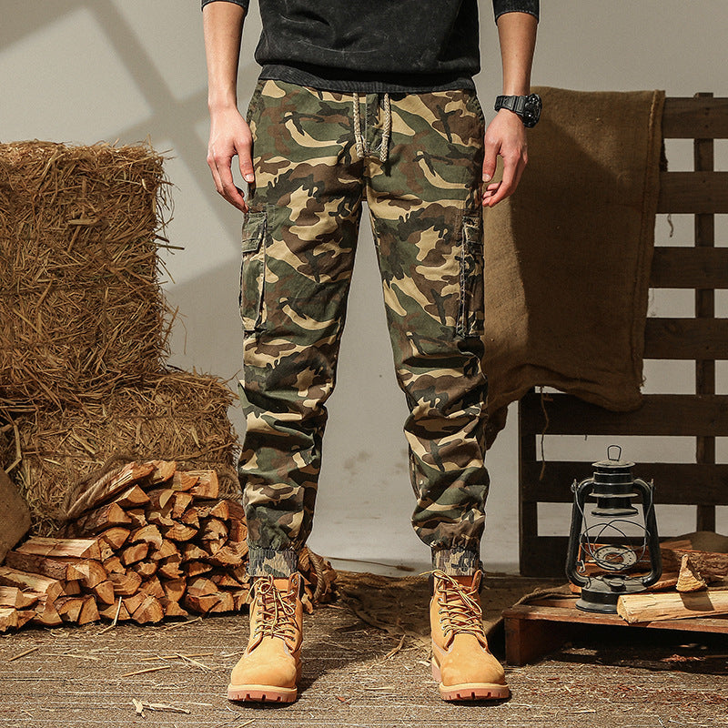 Herren Cargohose Camo Urban Style Schwarz