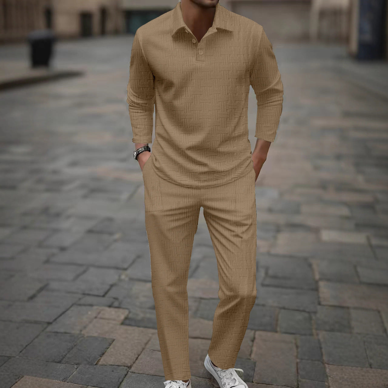 Herren Langarmshirt Modern mit passender Hose Casual