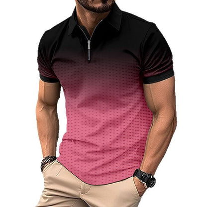 Herren Polohemd Modern Farbverlauf Kurzarm