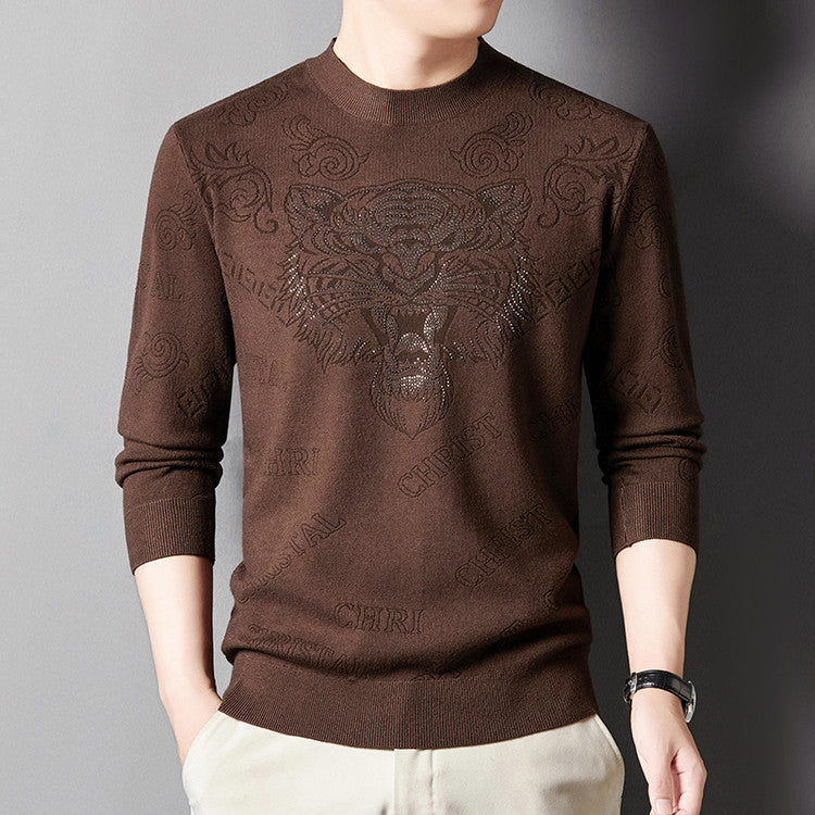 Herren Pullover Löwenmotiv Glamour Strick - BerlinGlamour