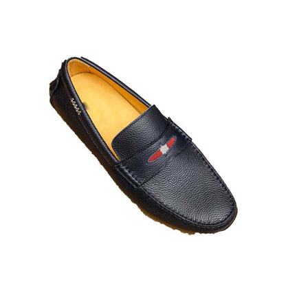Herren Mokassin Leder Elegant Ziernaht Schuhe