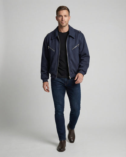Multifunktionsjacke Herren Doppelreißverschluss Freizeitjacke Modern