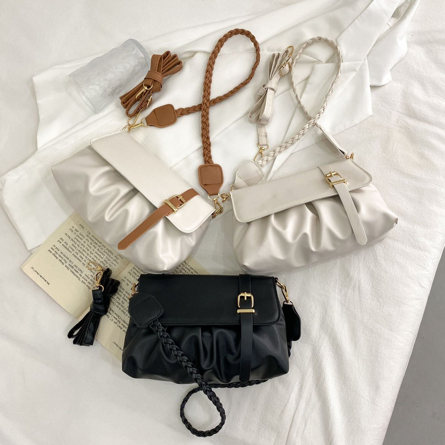 Damen Umhängetasche Groß Ledergürteltasche Schick