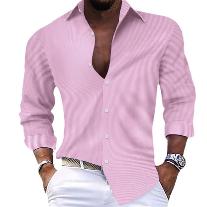 Herren Hemd Streifenmuster Slim Fit Elegant