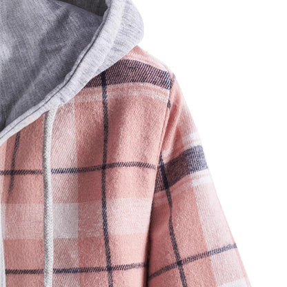 Herren Overshirt Kapuze Karomuster Modern