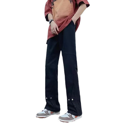 Herren Hose Lässig Double Layer Bequem Mit Druckknöpfen