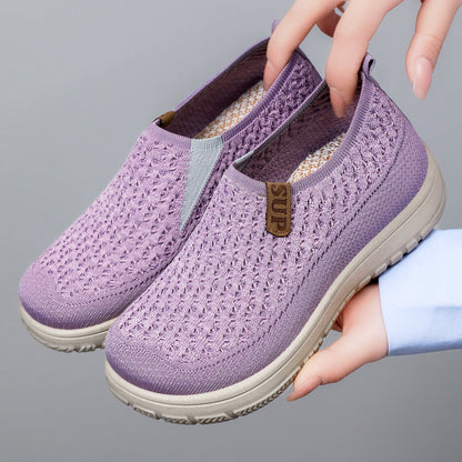 Damen Slip-On Schuhe Elastisch Bequem Strick