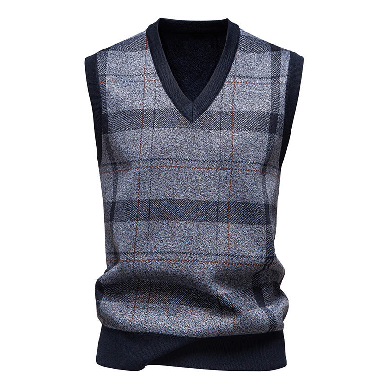 Herren Strickweste Karomuster Modern Trendy