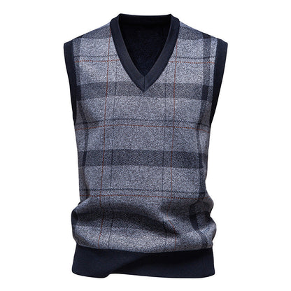 Herren Strickweste Karomuster Modern Trendy