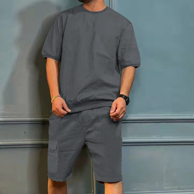 Herren Kurzarm-Shirt-Set Beuteltaschen Freizeit