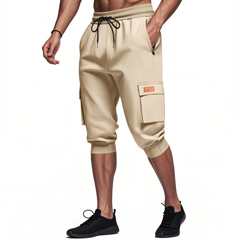 Herren Cargo Shorts mit Seiten Taschen Elastischer Bund