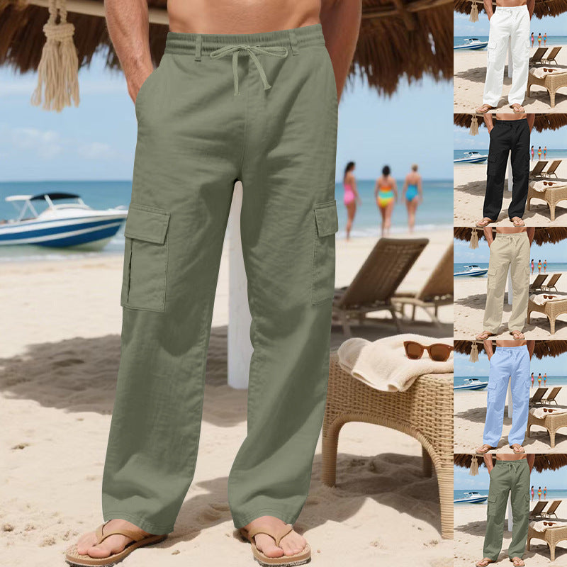 Herren Strandhose Bequem Mit Taschen Elastisch