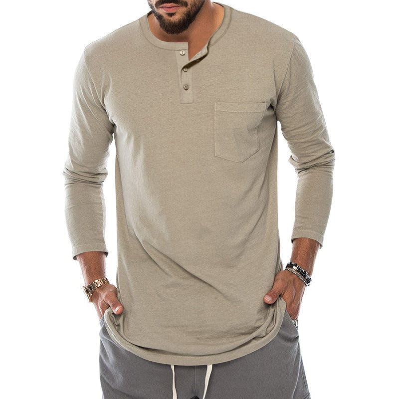 Ein moderner Langarm-Henley-Shirt für den Online-Shop sollte heißen: Langarm-Henley-Shirt mit modischem Knopfverschluss und praktischer Brusttasche BerlinGlamour 

Ich werde ihn