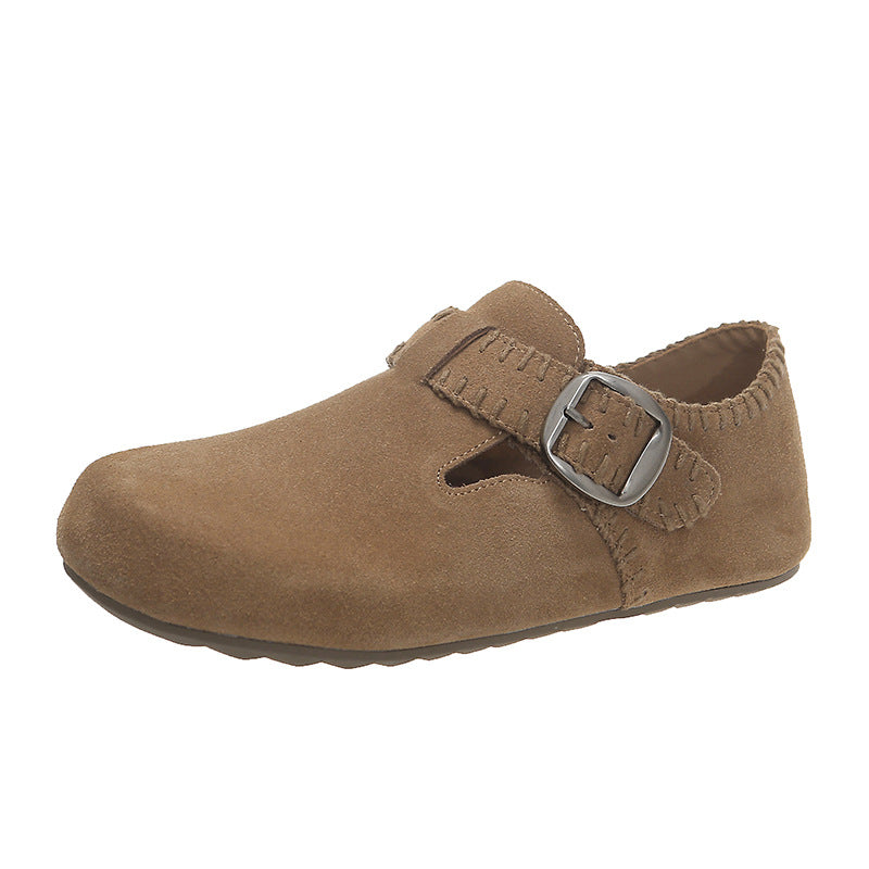 Damen Clogs Weiches Wildleder Verstellbarer Riemen Bequem