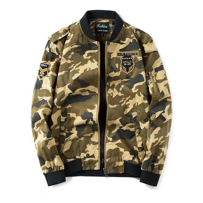 Herren Camo Bomberjacke Militärstyle Schwarz