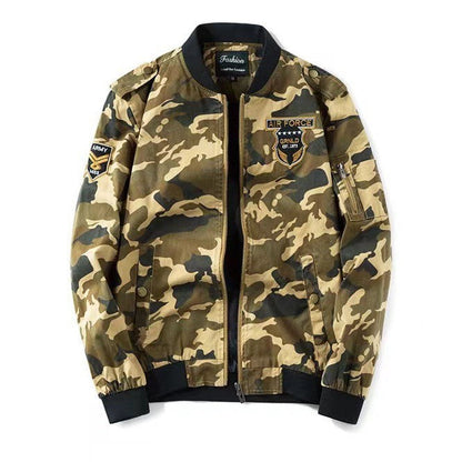 Herren Camo Bomberjacke Militärstyle Schwarz