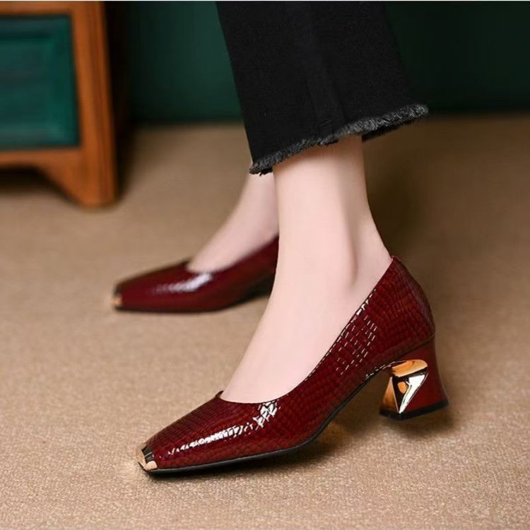 Damen Pumps High Heel Gold Absatz Leder Schuhe Elegante