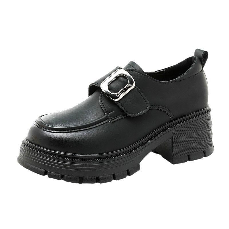 Damen Halbschuhe Plateau Robust Schnalle Elegantes Design