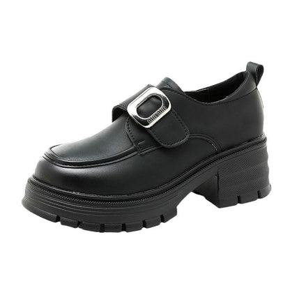 Damen Halbschuhe Plateau Robust Schnalle Elegantes Design