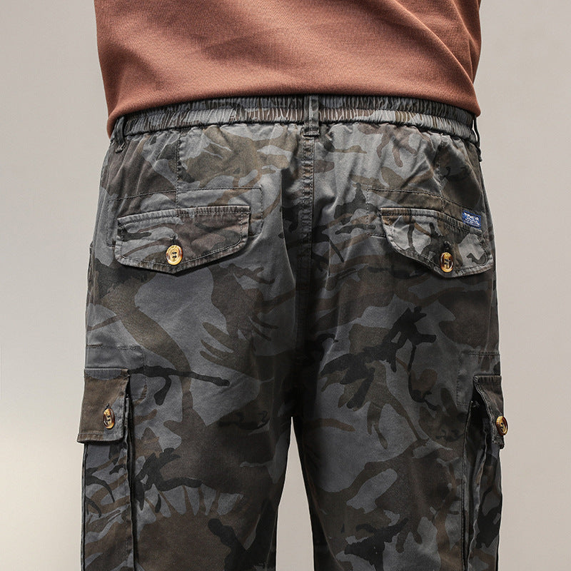 Herren Cargoshorts Camouflage Taschen Shorts Freizeit